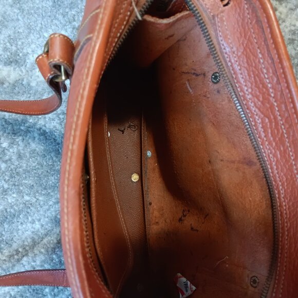 Vintage chestnut all weather leather dooney and bourke satchel bag boho - Picture 6 of 8